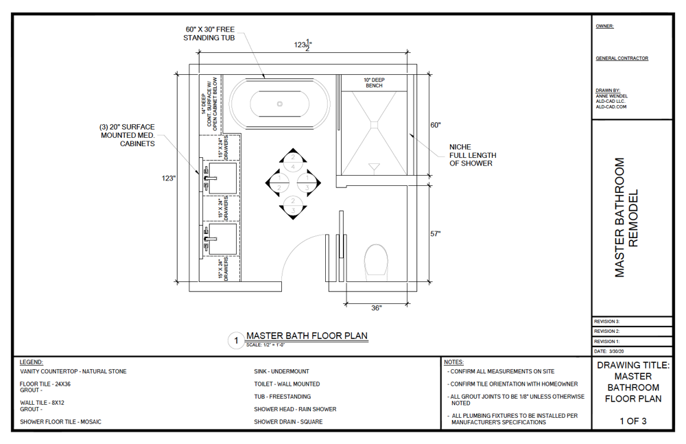 Chicago master bathroom plan 1